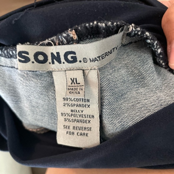 S.O.N.G maternity denim distressed denim jeans size XL - Picture 6 of 6